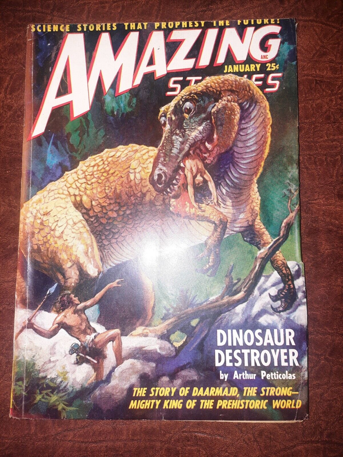 Amazing Stories Pulp Jan 1949 Vol. 23 #1 FN- 5.5 Pulp Magazine Dinosaur Cover