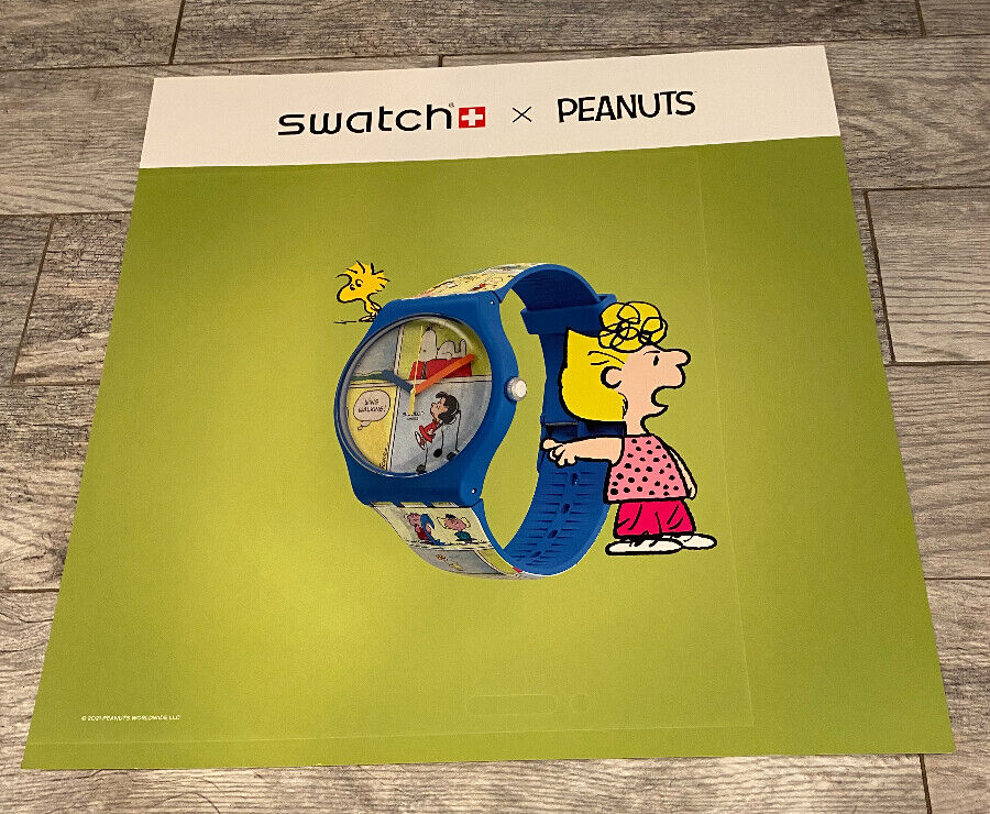 Peanuts Gang Swatch Watch NYC Subway POSTER Sally and Woodstock