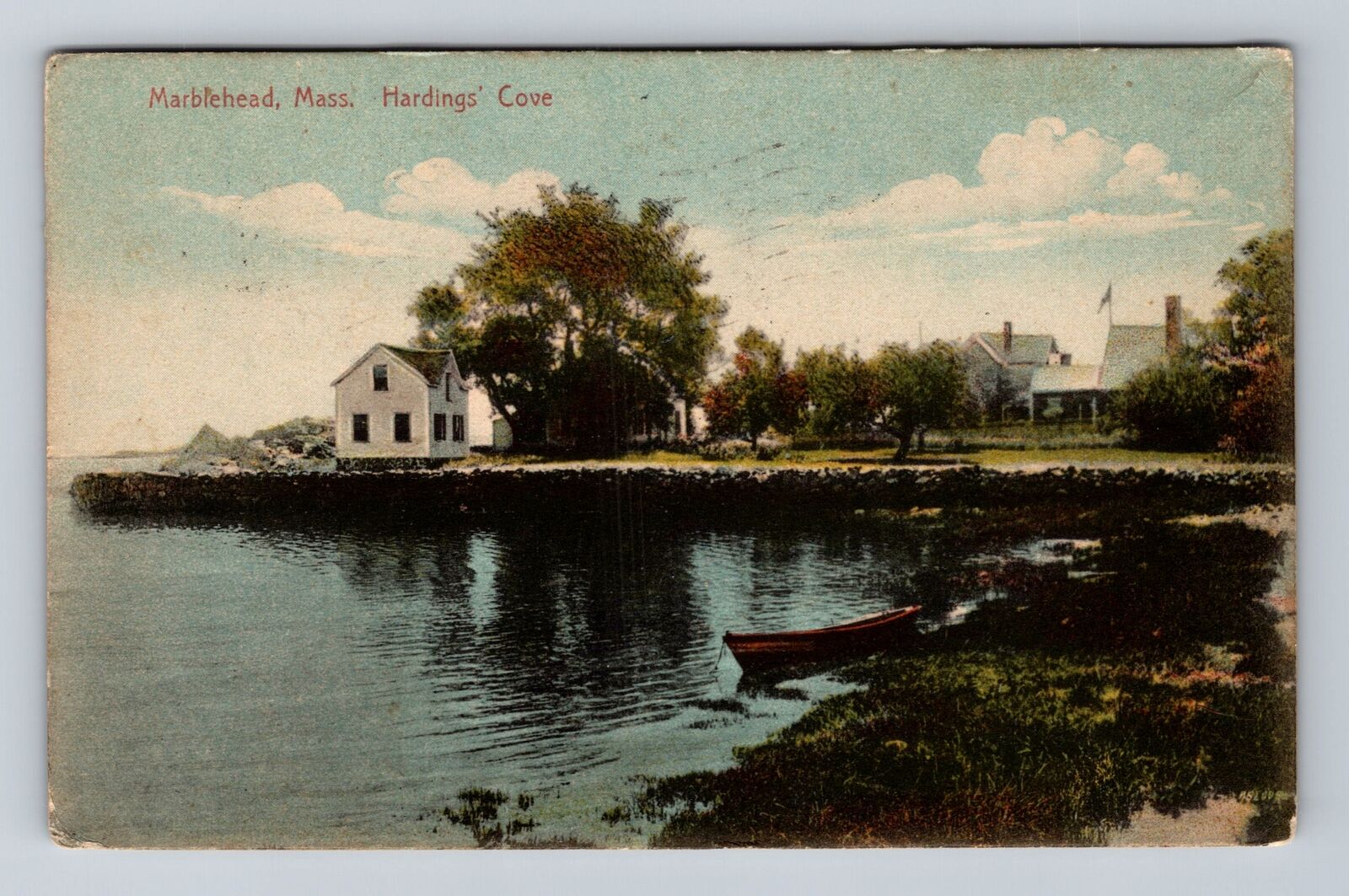 Marblehead MA-Massachusetts, Hardings Cove, Antique, Vintage c1909 Postcard