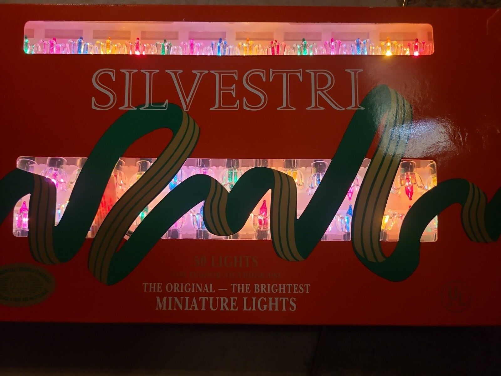 VINTAGE Silvestri Clear Tulip Reflector 50 Multicolor Lights Retro Christmas 