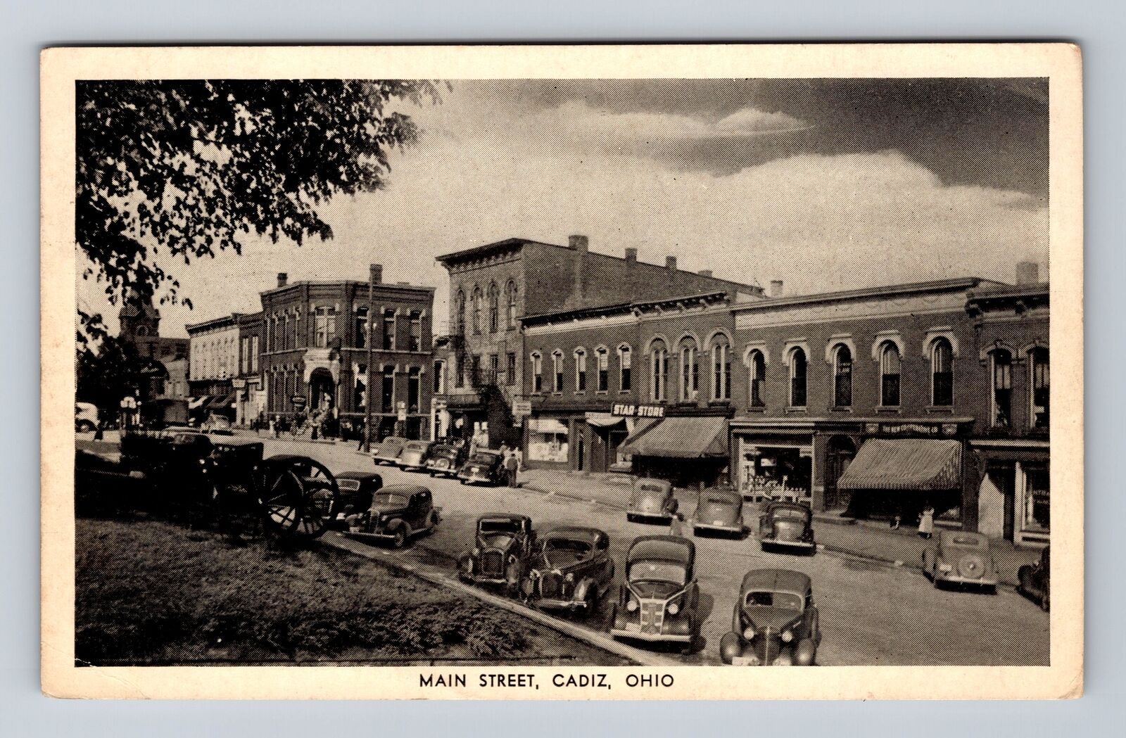 Cadiz OH-Ohio, Business District, Main Street, Antique Vintage Postcard