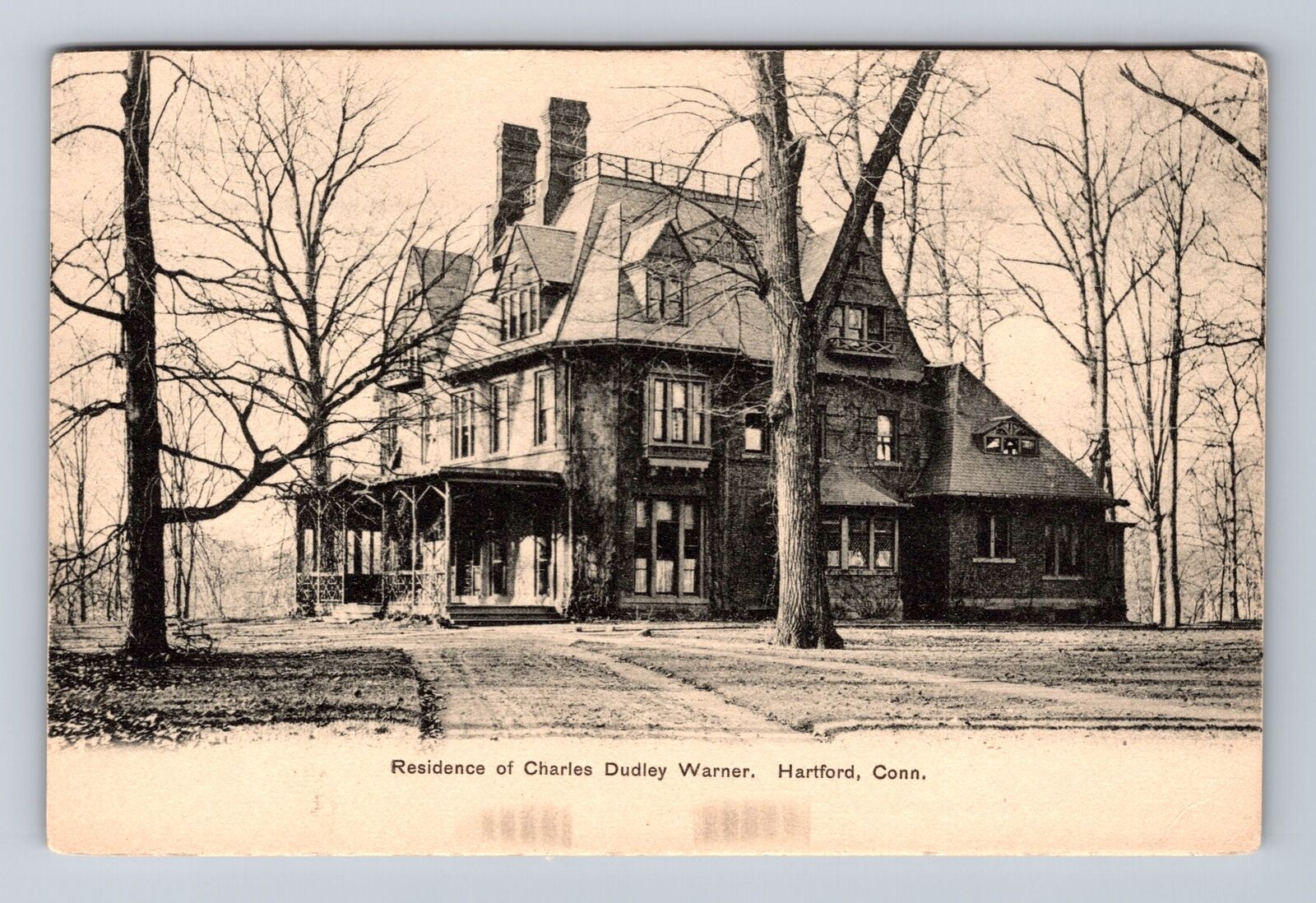 Hartford CT-Connecticut, Residence Of Charles Dudley Warner, Vintage Postcard