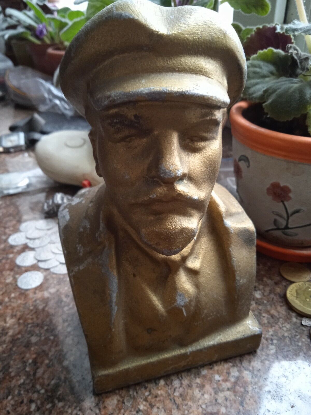 USSR. Vladimir LENIN RARE Bust in Cast Metal 19cm 