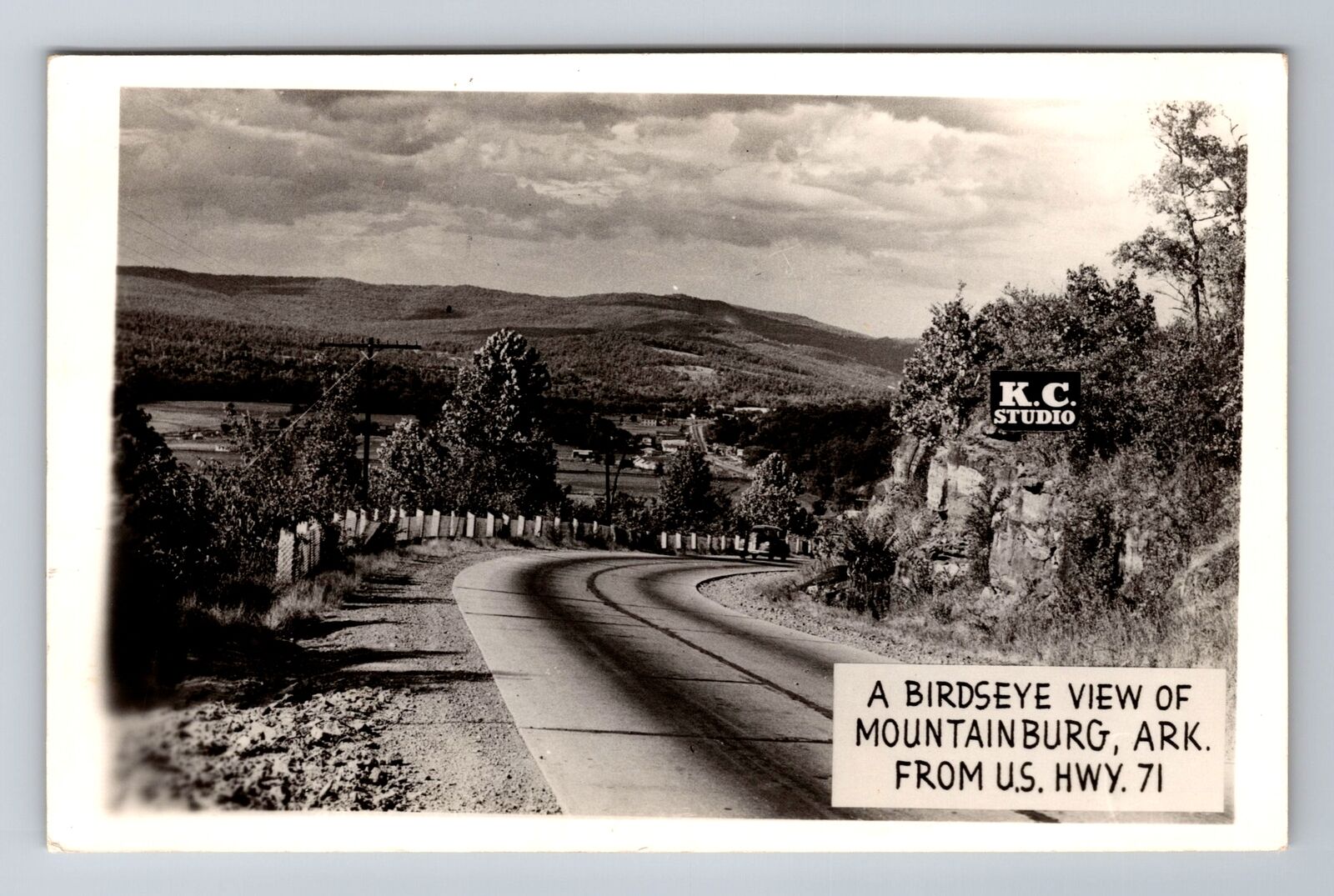 Mountainburg AR-Arkansas, RPPC, A Birdseye View, Antique, Vintage Postcard