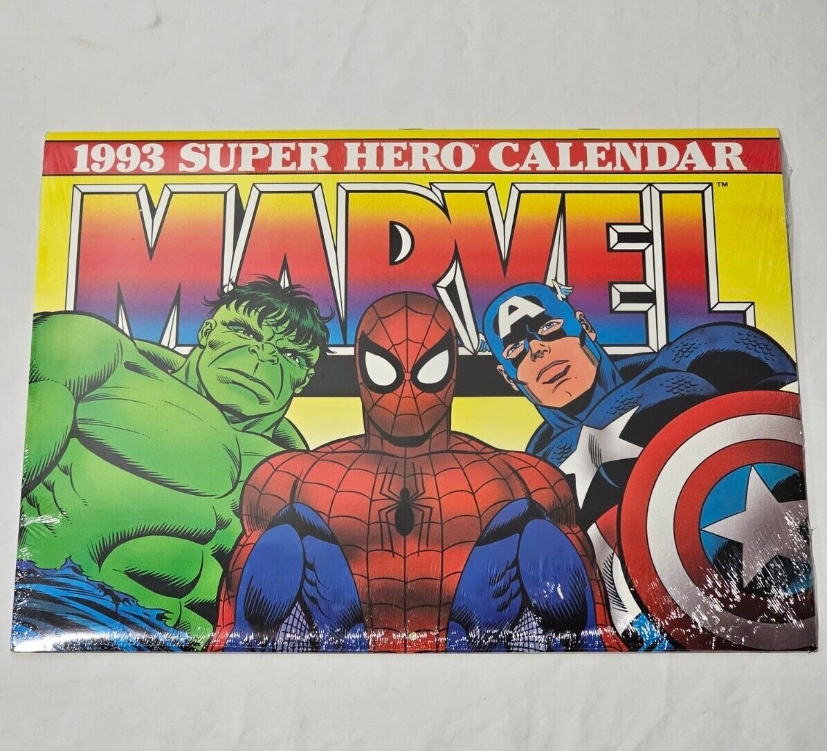 1993 Vintage Super Hero Calendar Marvel Todd McFarlane SpiderMan Hulk Sealed 