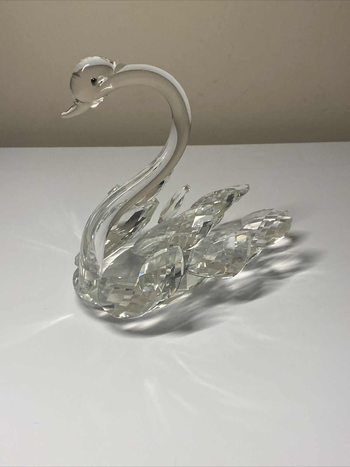 Decorative Crystal Swan Figurine, Medium Size