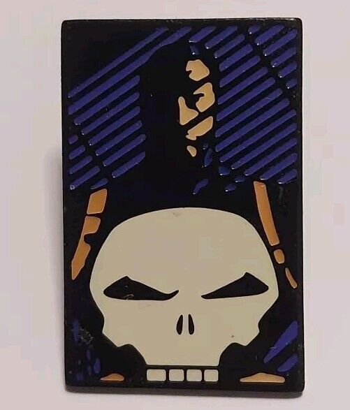 1990 Marvel Planet Studios The Punisher Pin Black Back Pin Excellent Condition 