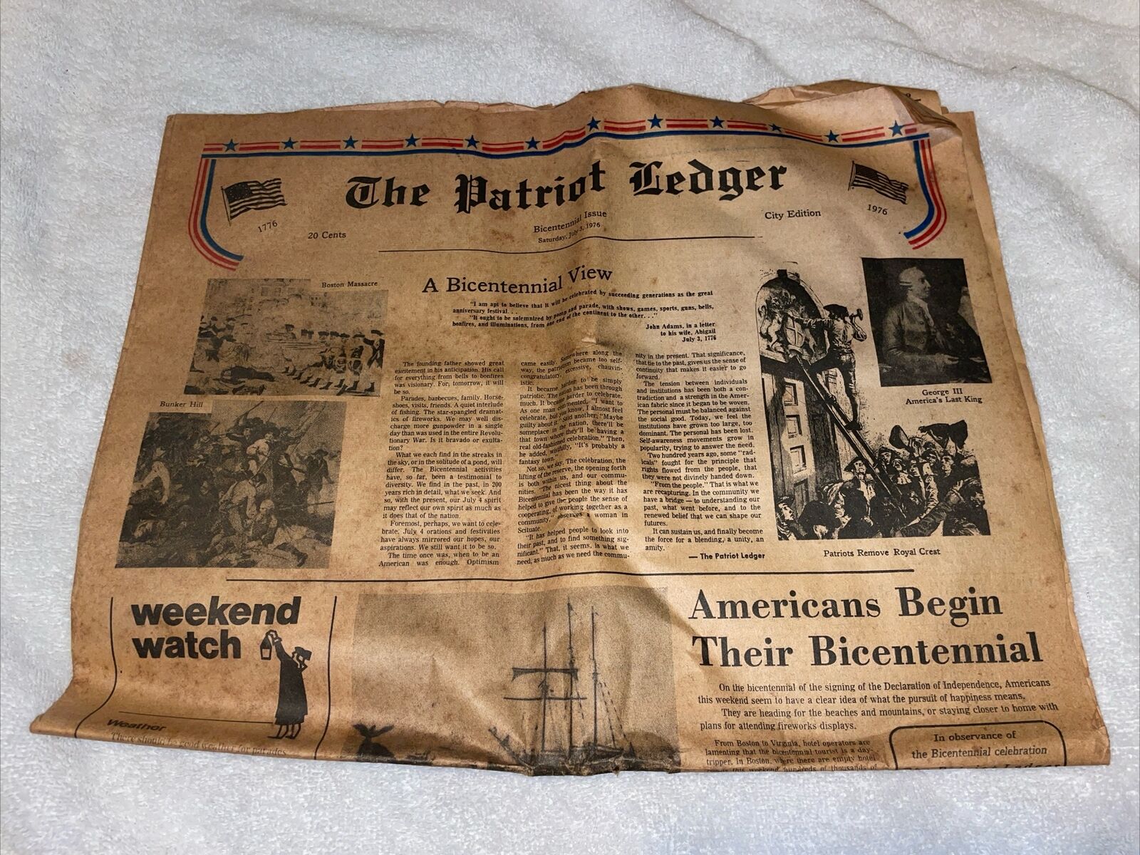 Rare The Patriot Ledger Bicentennial Issue July 3 1976 Sold As Is See Details