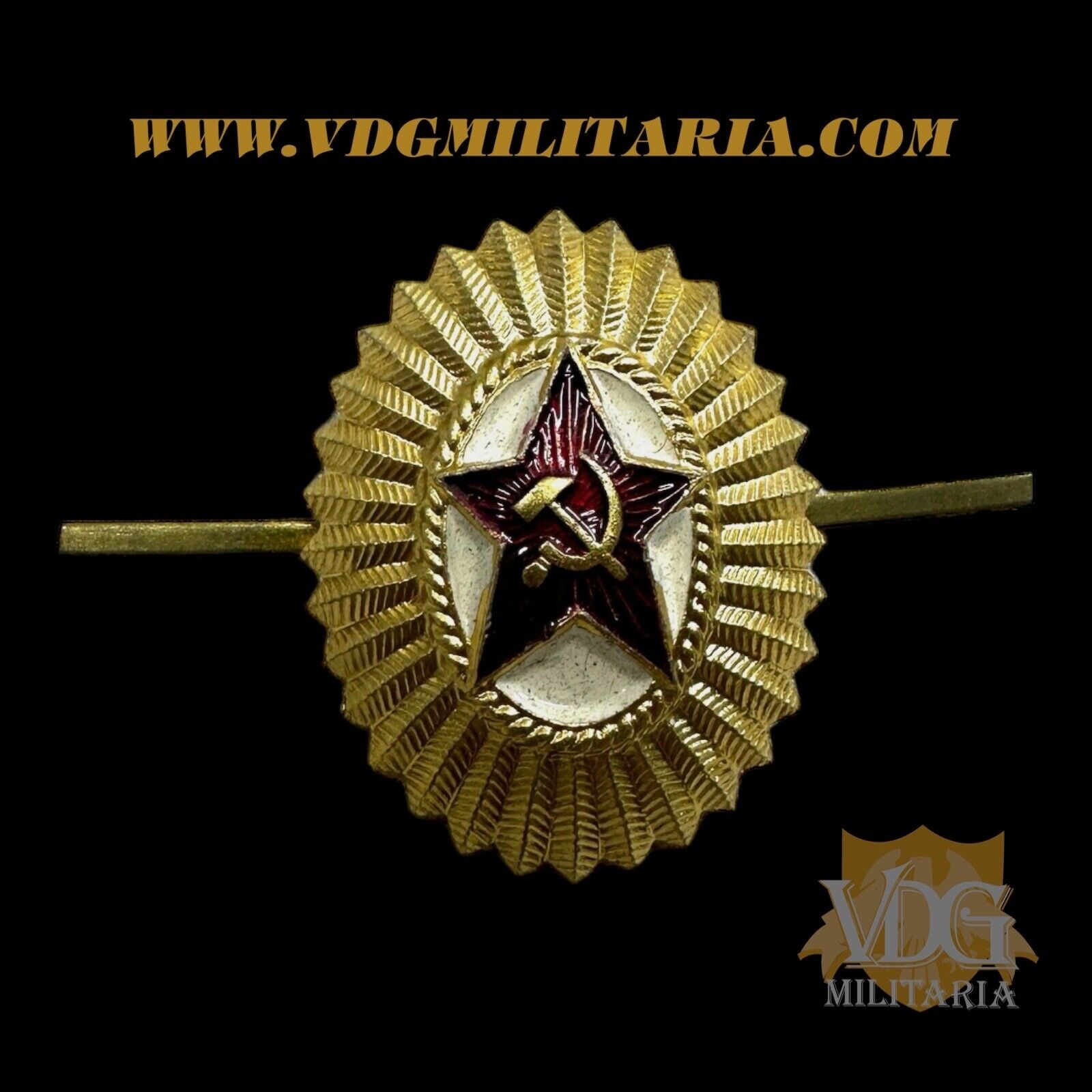 Post WW2 Cold War Era USSR Soviet Visor Cap Star Cockade Pin Badge#Y033