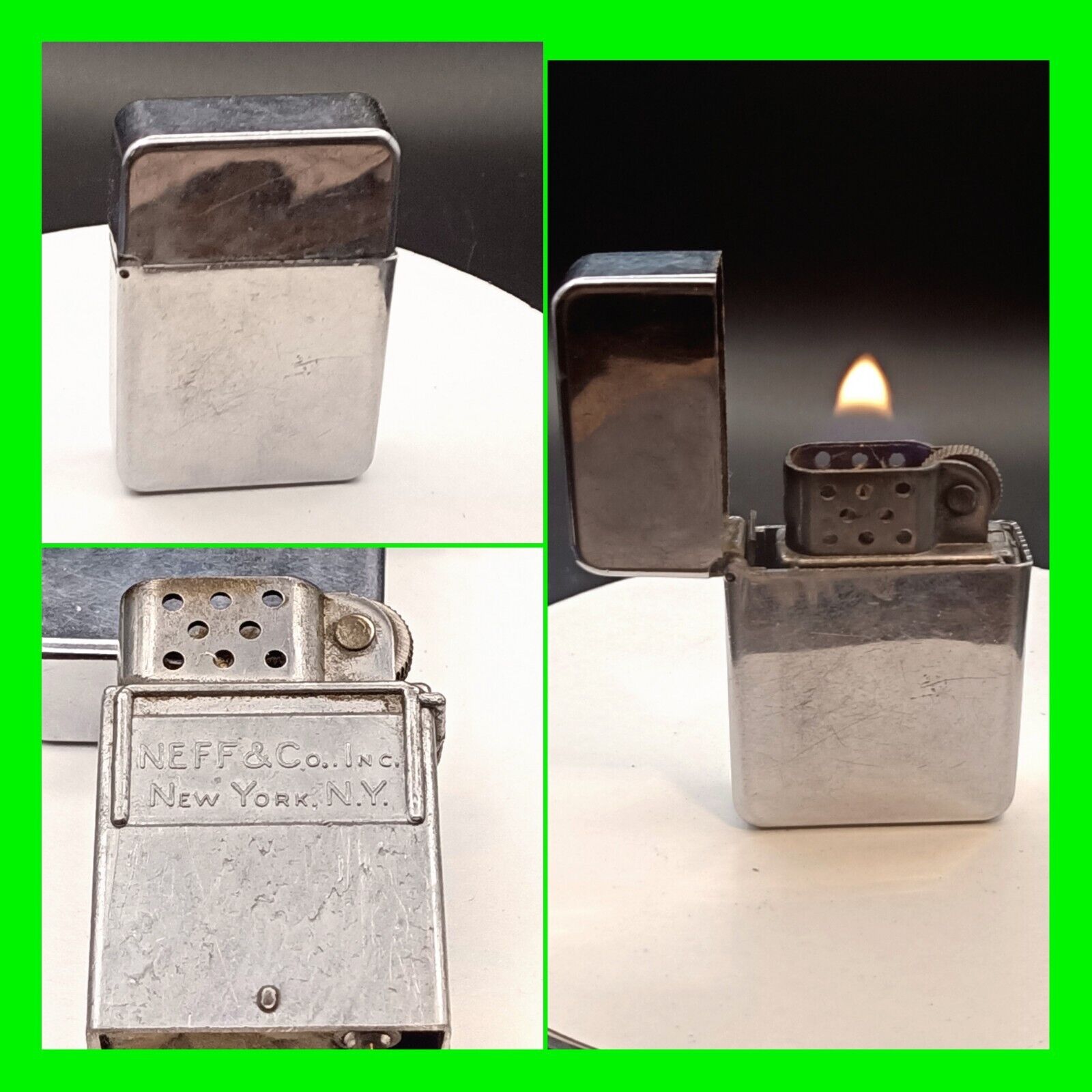 Vintage Uncommon NEFF & Co. Inc New York N.Y. Lighter - Hard To Find - Working 