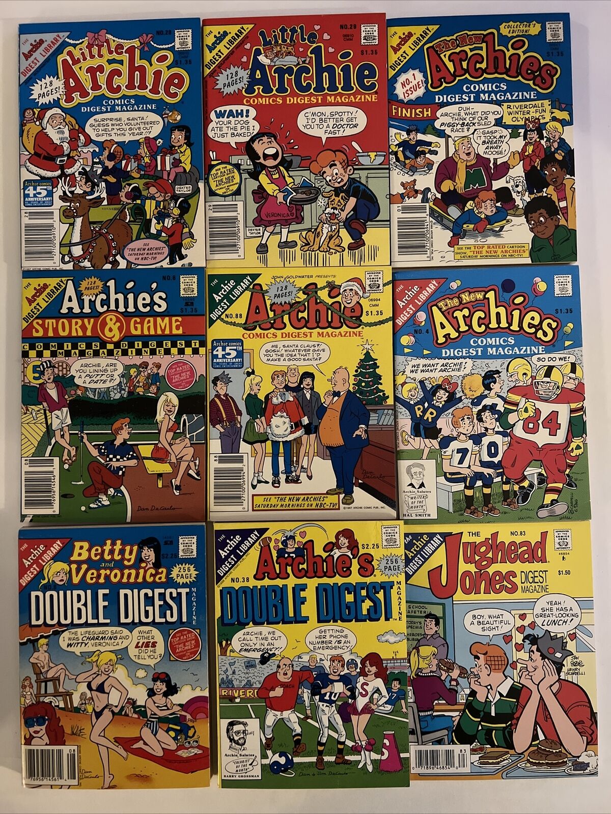 LOT OF 9 ARCHIE COMICS DIGESTS 1988 COMICS #1 NEW ARCHIES + COPPER AGE