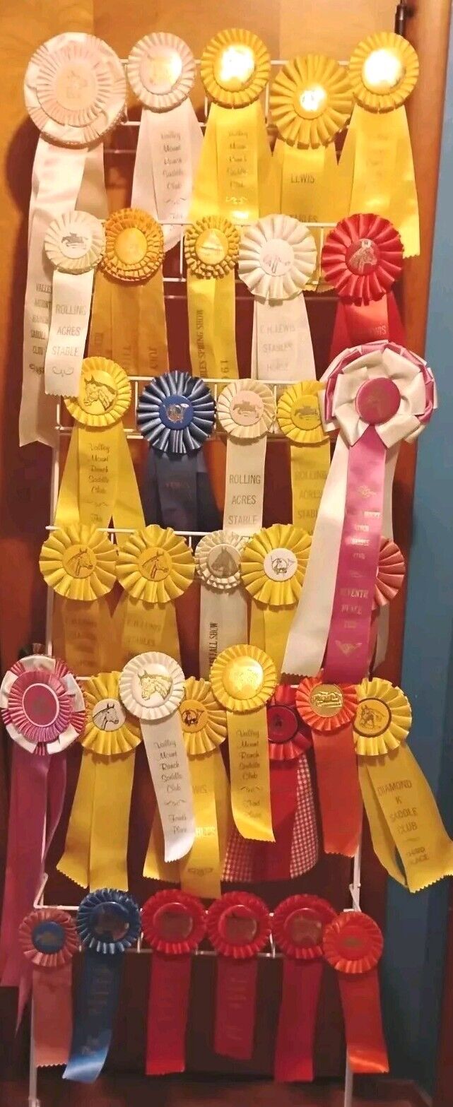 Lot of 34  Vintage Horse Equestrian 1950-70s Ribbons for Crafts