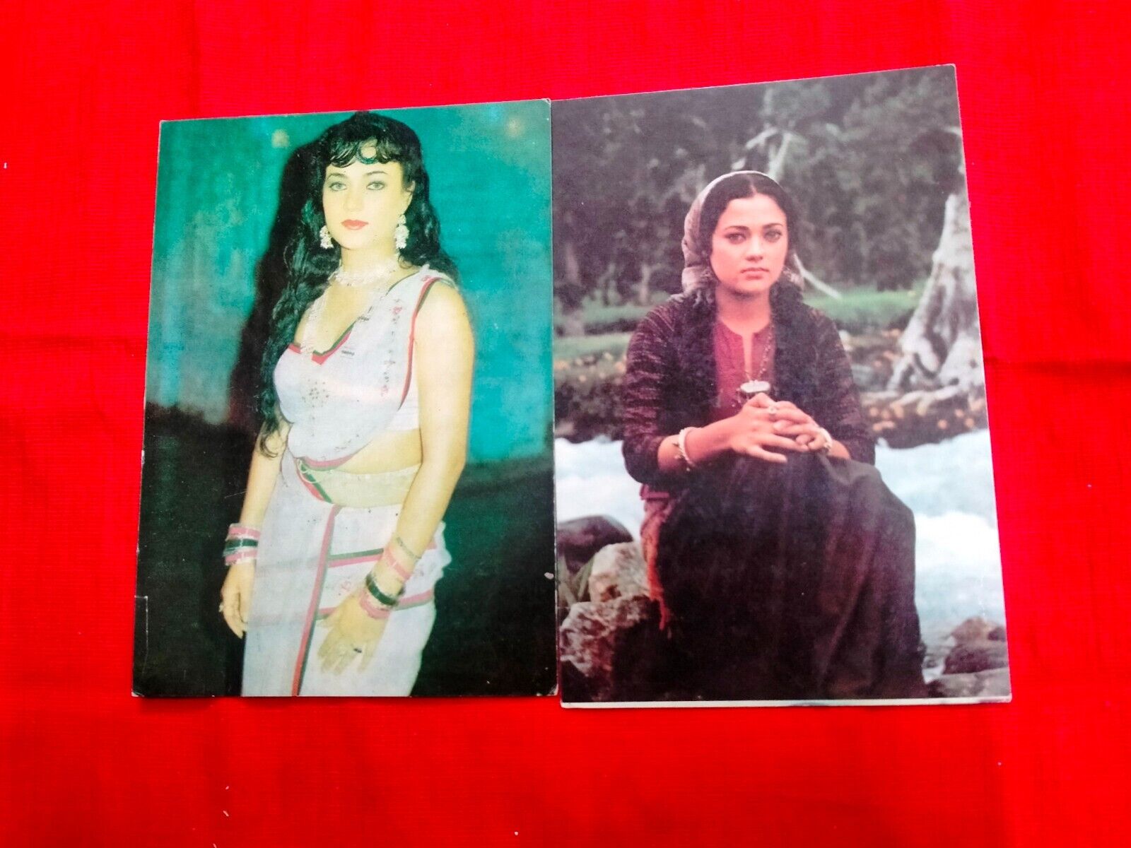 Mandakini Rare Vintage Postcard Post Card India Bollywood 2pc