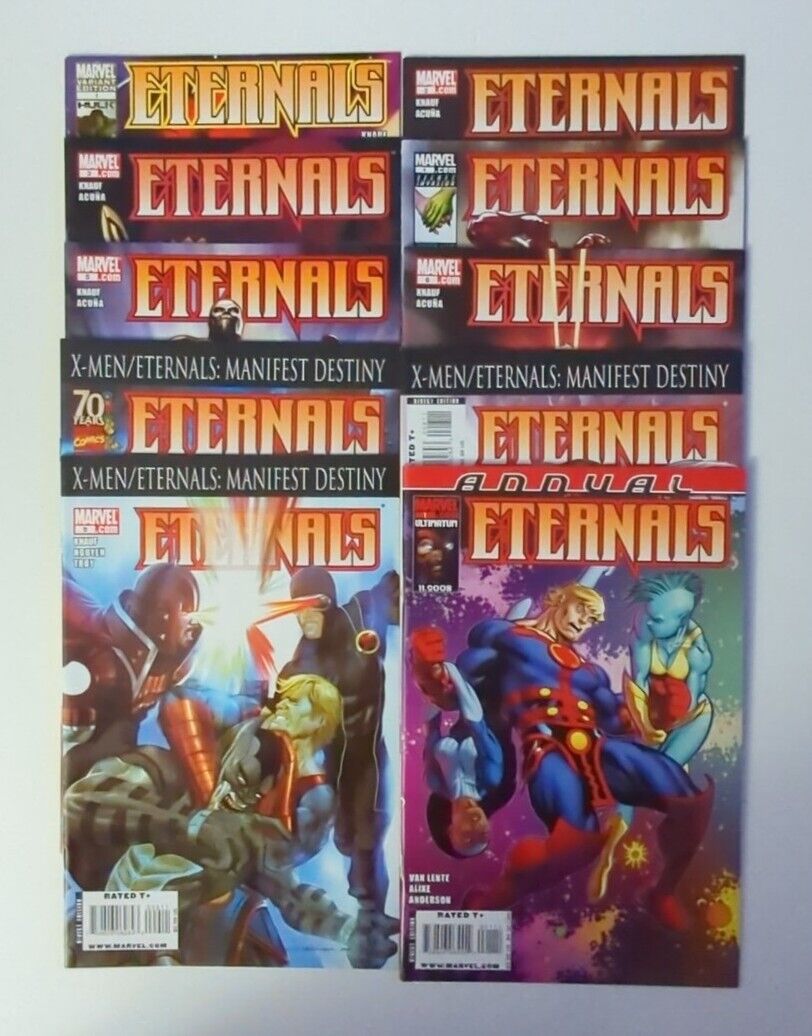 Lot Of 10 Marvel Comics - Eternals 2008/2009 series 1-9 & Annual #1 VF/NM 