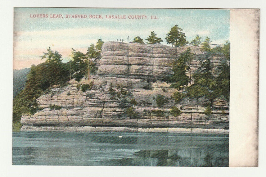 1909 Oglesby IL Lovers Leap Starved Rock LaSalle County La Salle County Postcard