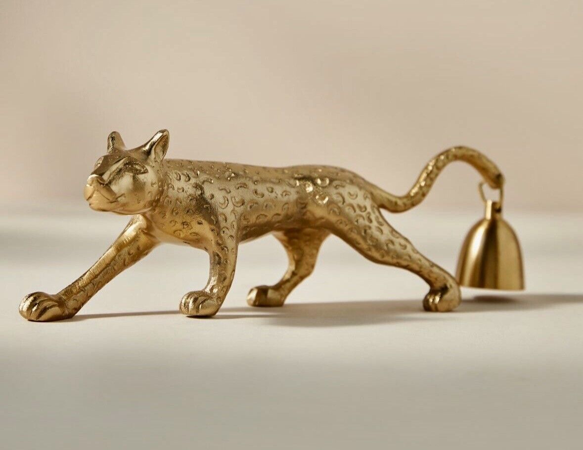 NEW ANTHROPOLOGIE GOLD LEOPARD CANDLE SNUFFER ADORABLE CHARMING DECORATIV ACCENT