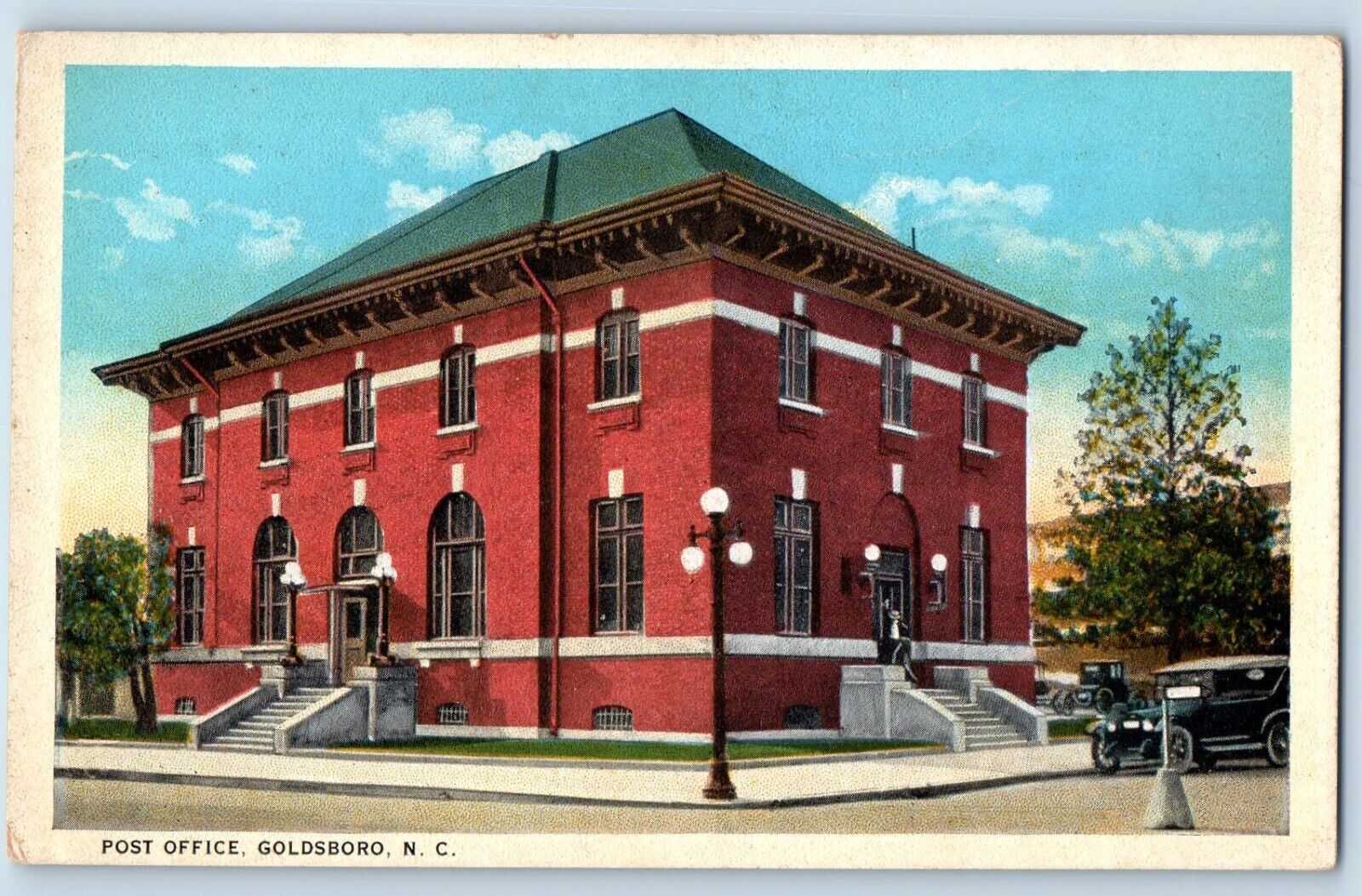 Goldsboro North Carolina NC Postcard Post Office Exterior Building c1940 Vintage