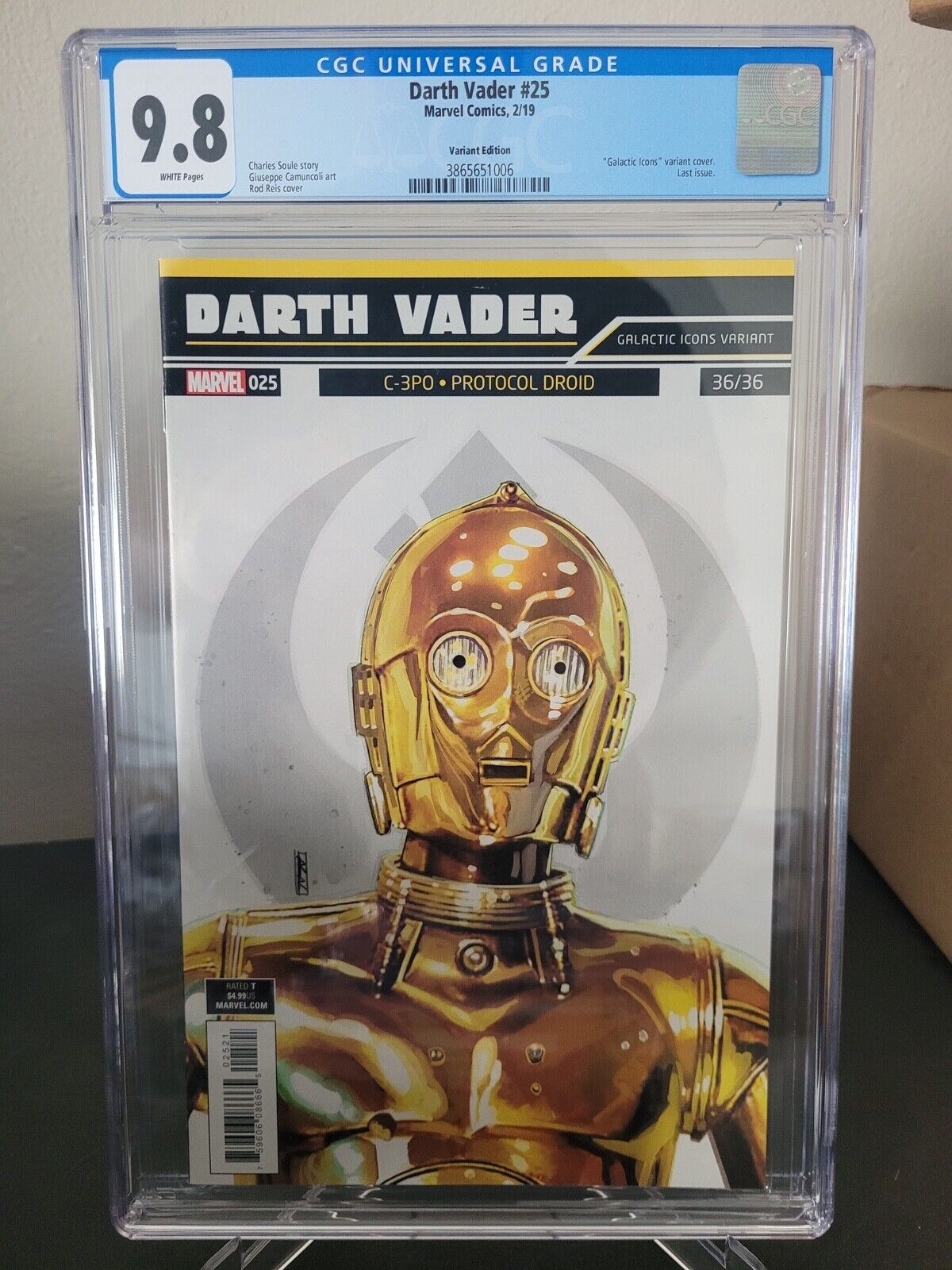 DARTH VADER #25 CGC 9.8 GRADED 2019 GALACTIC ICONS ROD REIS ART VARIANT COVER