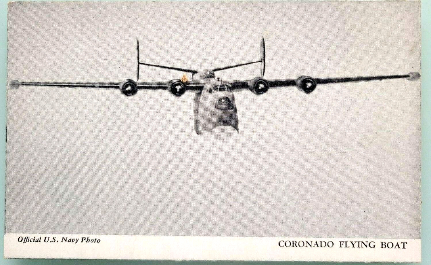 CORONADO FLYING BOAT U.S. Navy WWII Official Photo Card Vtg 1940s Plane Bomber