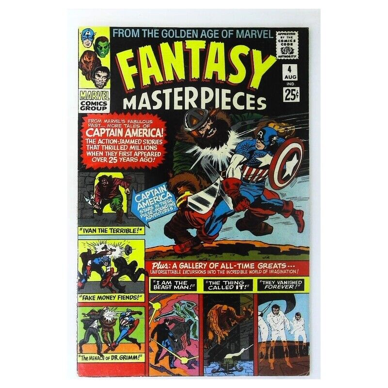 Fantasy Masterpieces #4 1966 series Marvel comics Fine minus [d|