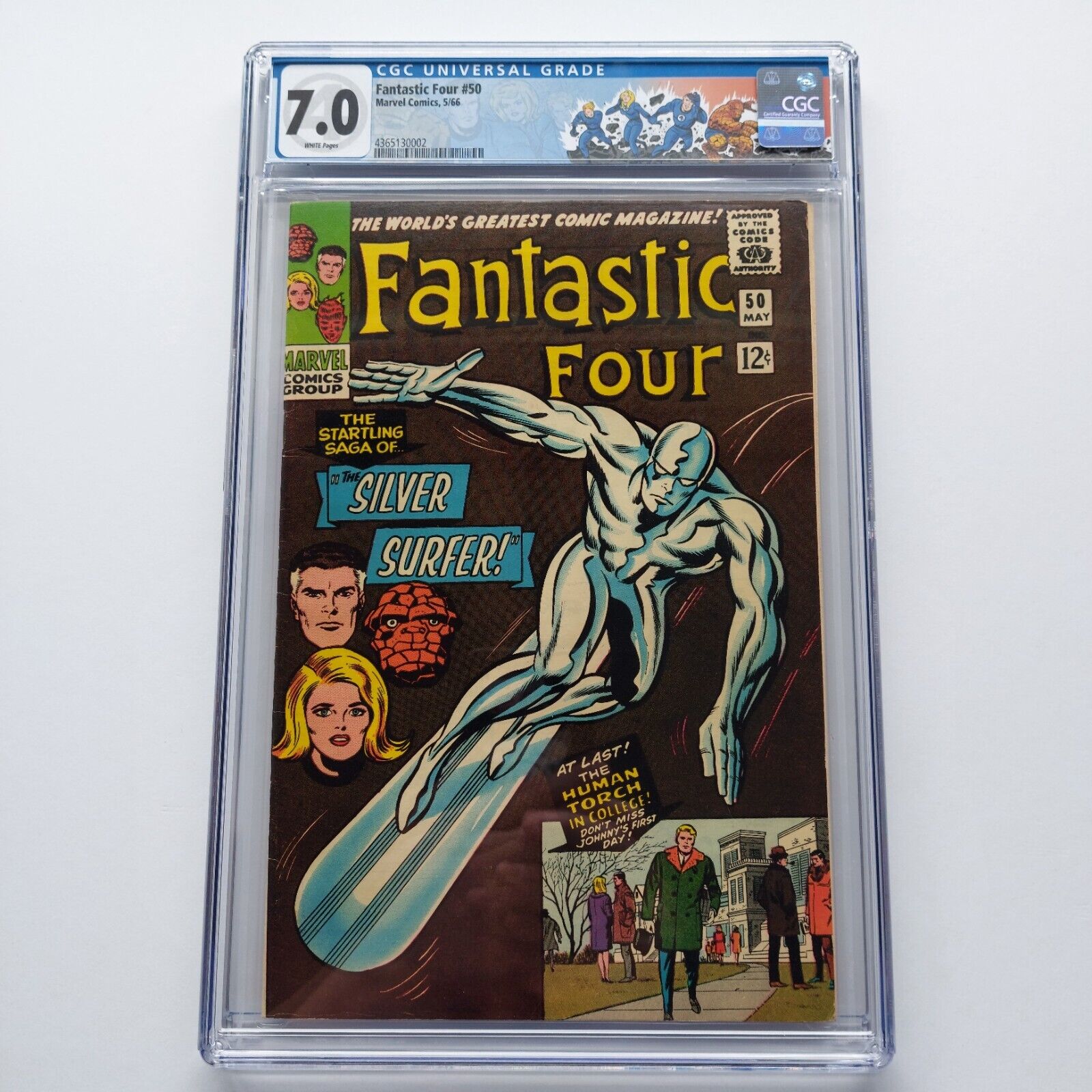 Fantastic Four #50 (1966) CGC 7.0 White Pages Custom Label Classic Silver Surfer