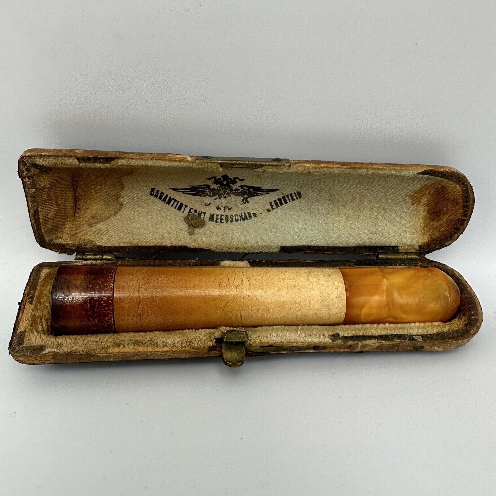 ANTIQUE Amber butterscotch Mouthpiece cigarette holder