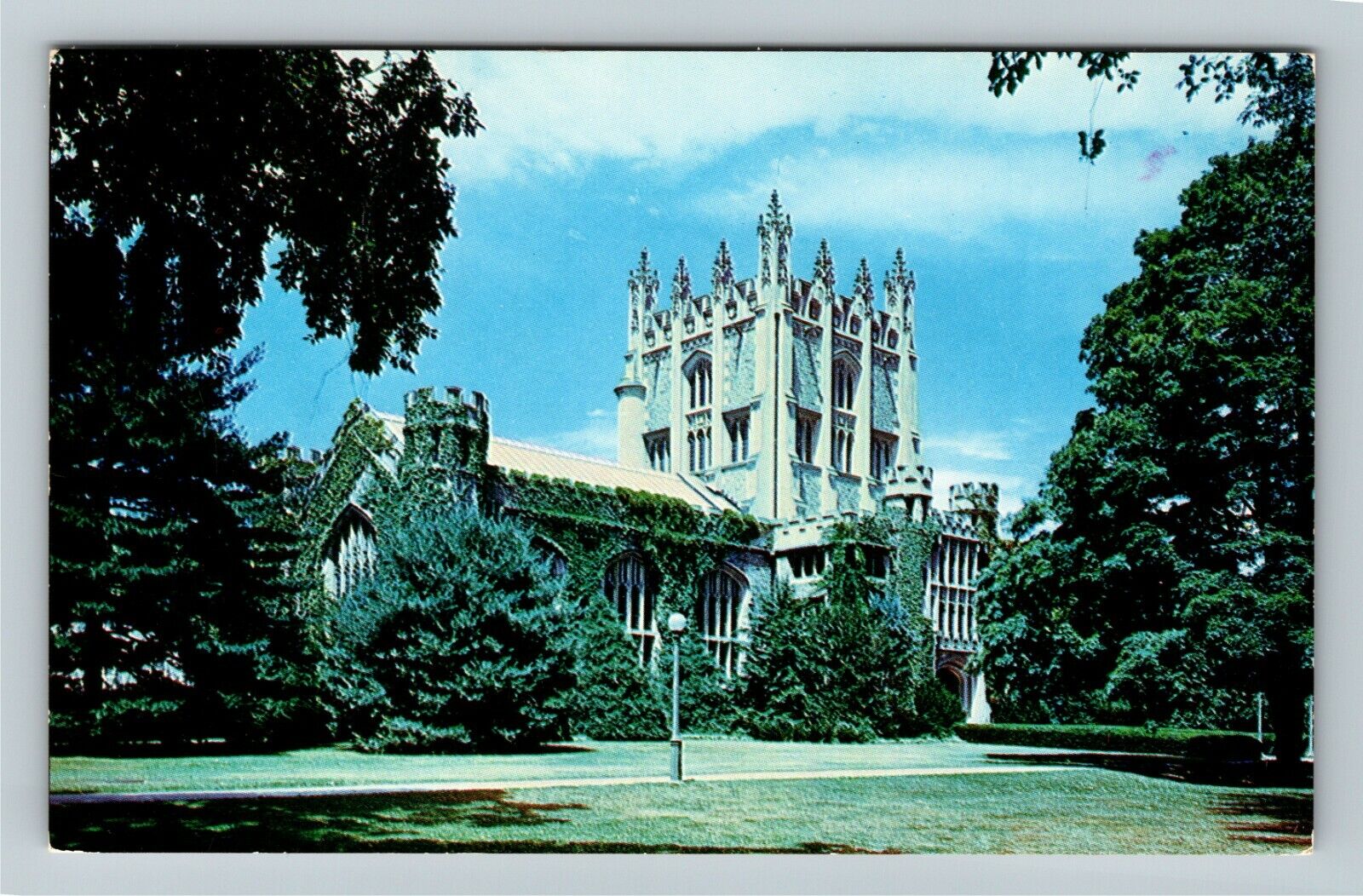 Poughkeepsie NY-New York, Vassar University, The Library, Vintage Postcard