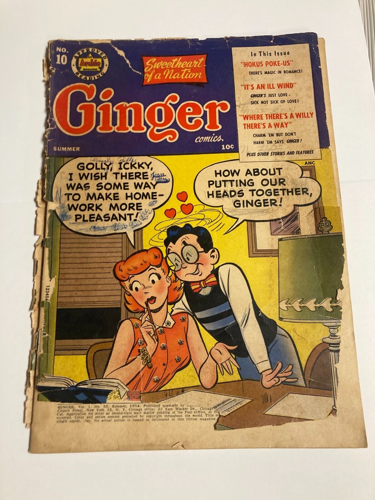 Ginger #10 Archie Comics 1954 low grade