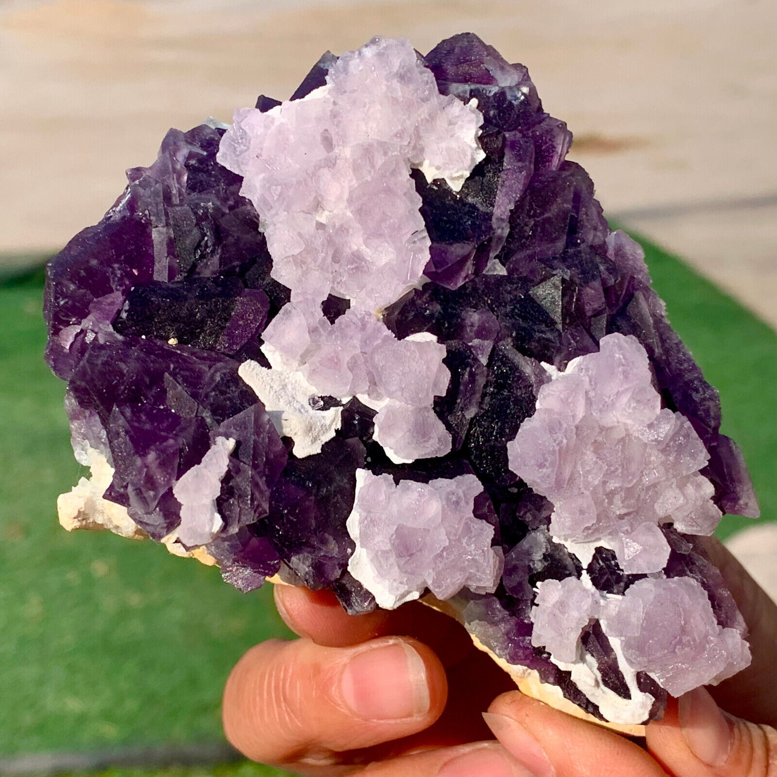 467G Rare transparent purple cubic fluorite mineral crystal sample/China