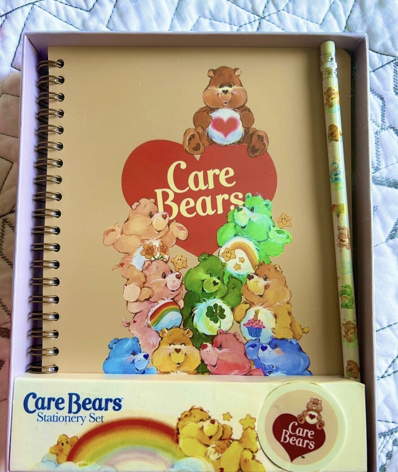 Vintage Style Care Bears Stationary Set - Brand New 2024 Journal And Pencil