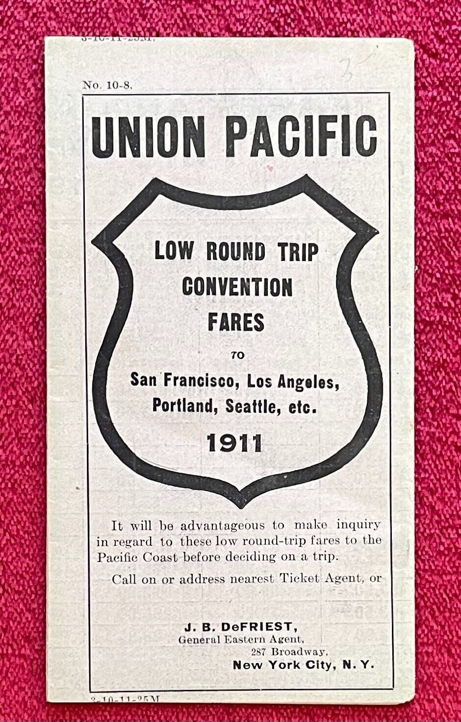 1911 UNION PACIFIC LOS ANGELES SAN FRANCISCO PORTLAND & SEATTLE - 1911 BROCHURE