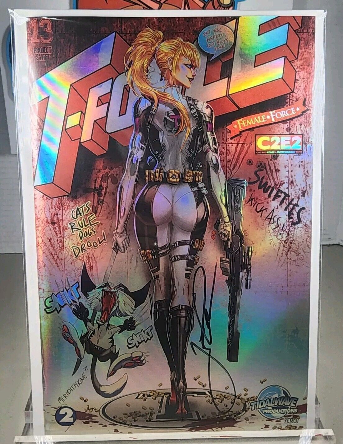 TAYLOR SWIFT Female Force 2 FOIL COVER #24/50  Signed by Tyndall 