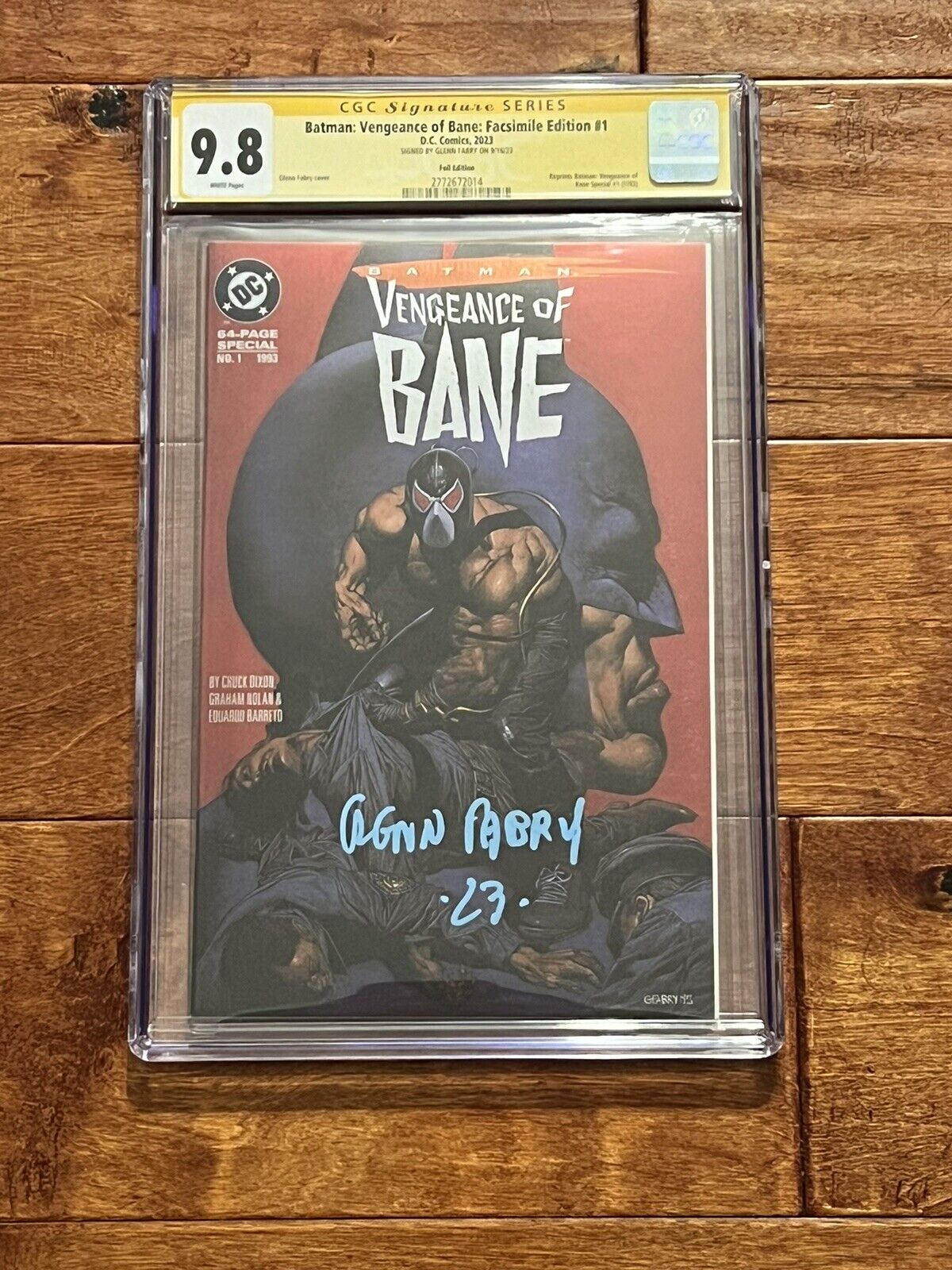 Batman: Vengeance Of Bane #1 CGC 9.8 Facsimile Variant DC Signed Glenn Fabry