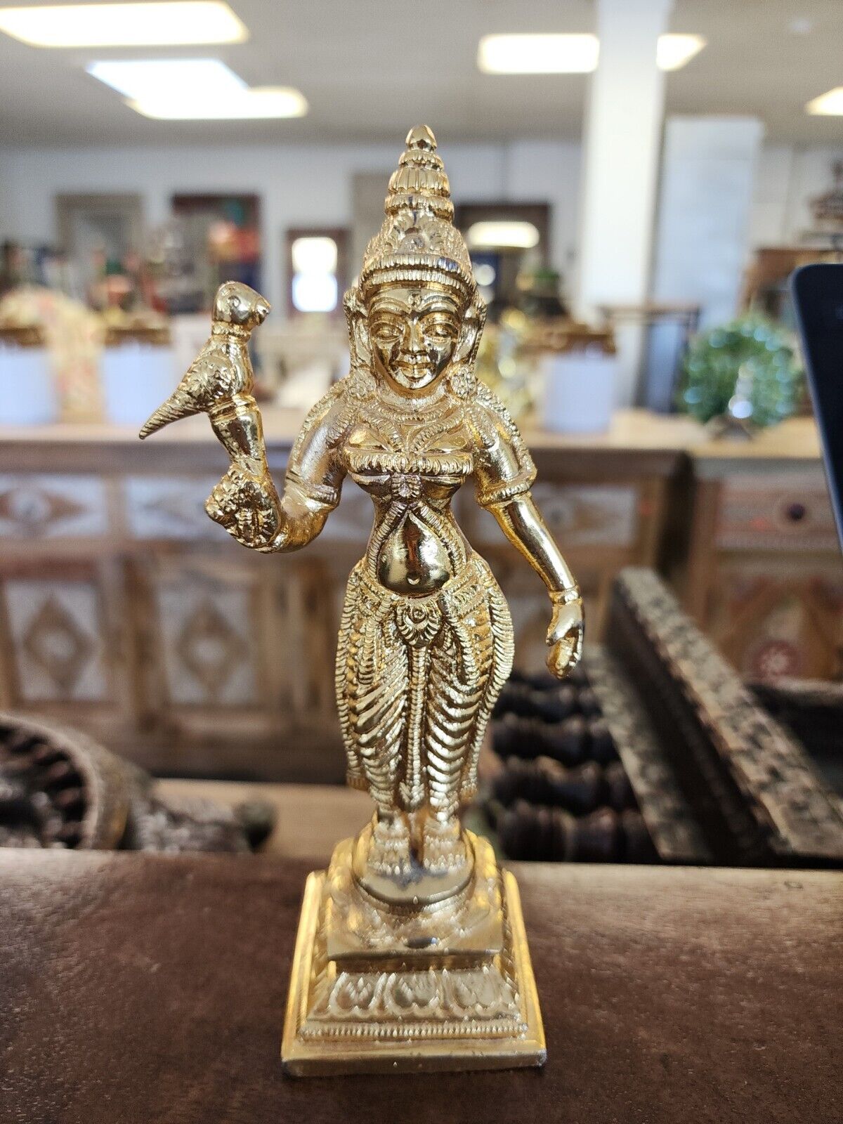 Brass 7.5 Inches Andaal Statue Hindu Goddess Usa Seller Fast Ship