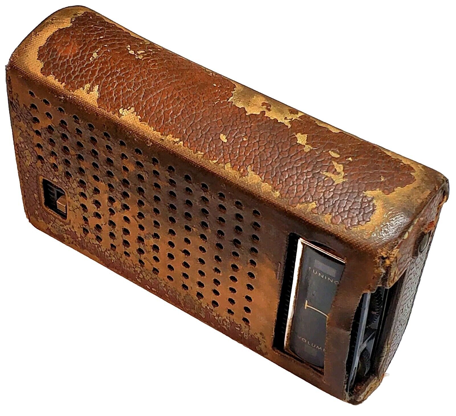 VTG Hitachi 8 Transistor Radio TH-848 & Brown Leather Case Japan Tested Working