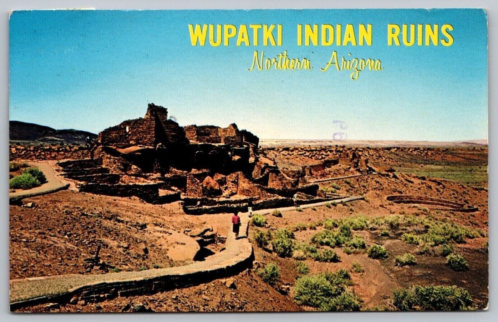 Wupatki Indian Ruins Northern Arizona Desert Historic Red Sandstone PM Postcard