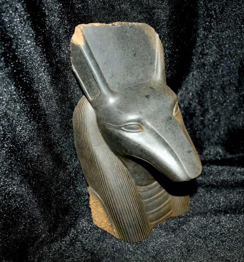 Egyptian God Anubis - Ancient Antique Statue of rare Granite at Pharaonic Era BC