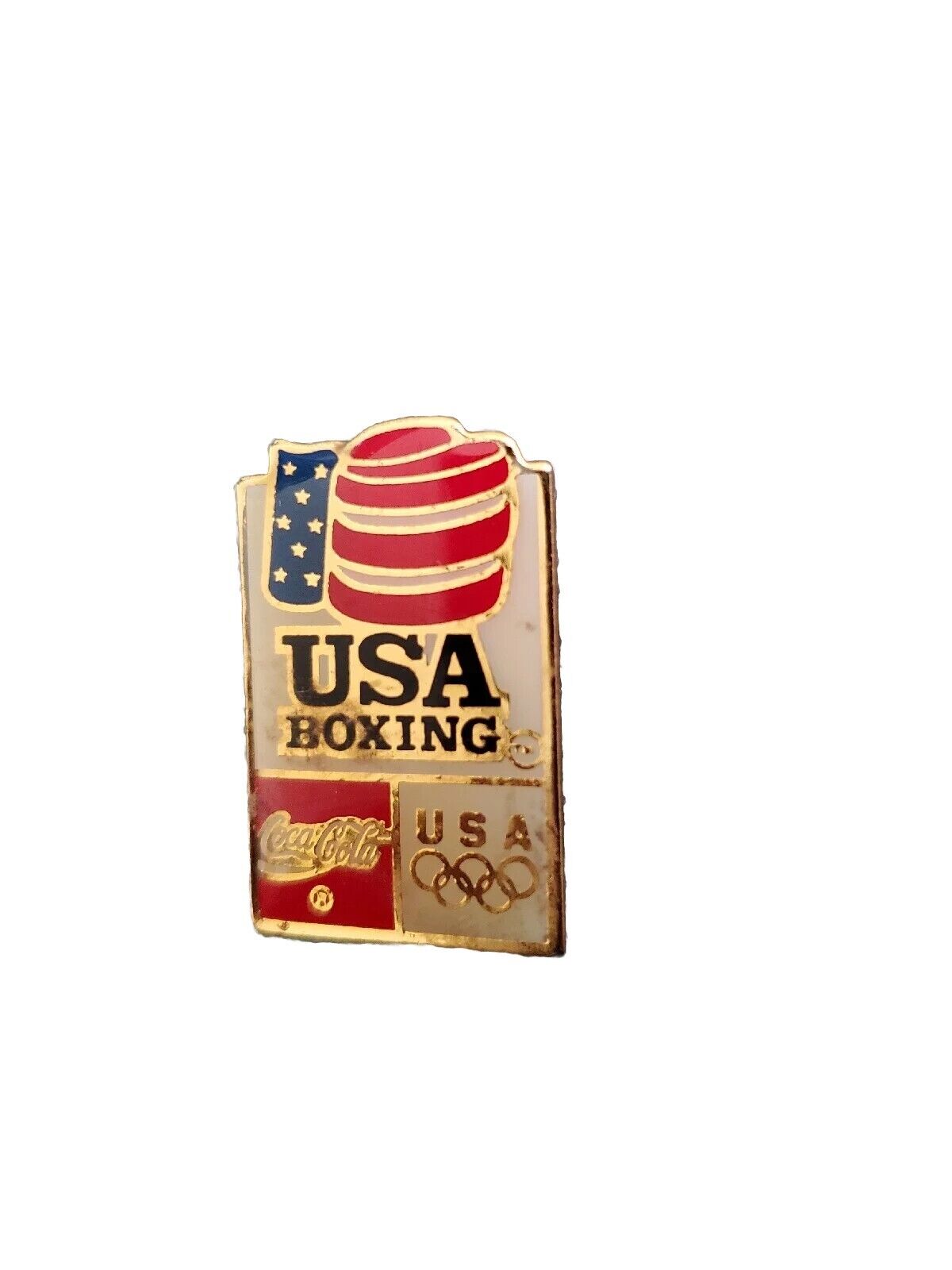 Vintage Coca-Cola  Olympics  Pin USA Boxing 