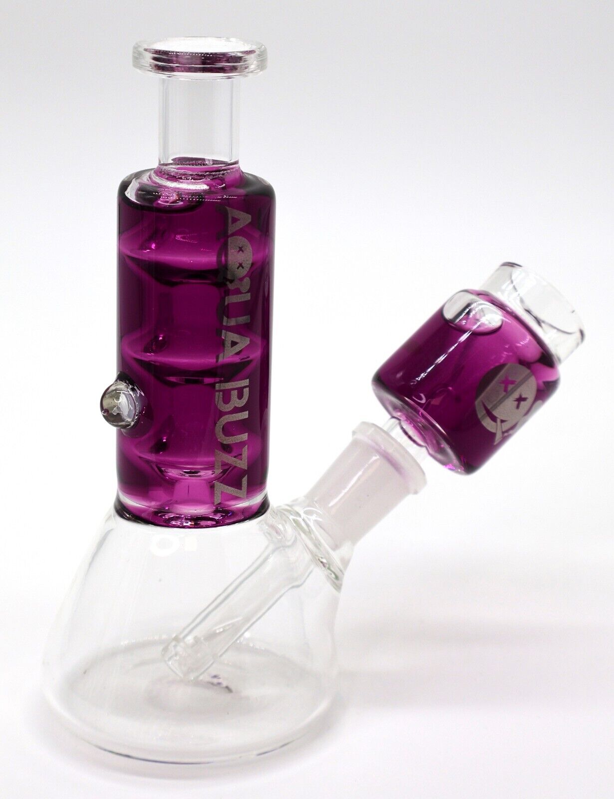 Aqua Buzz water pipe bong with freezable bowl thick glass pipe 5.5' Purple Cold