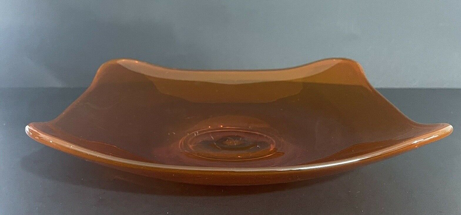 Vtg Viking Glass EPIC PERSIMMON Platter Dish 11