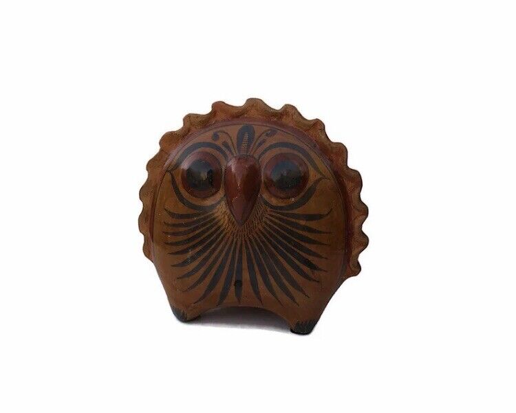 Vintage Mexican Owl Sun Face Pottery Signed JJP Mexico