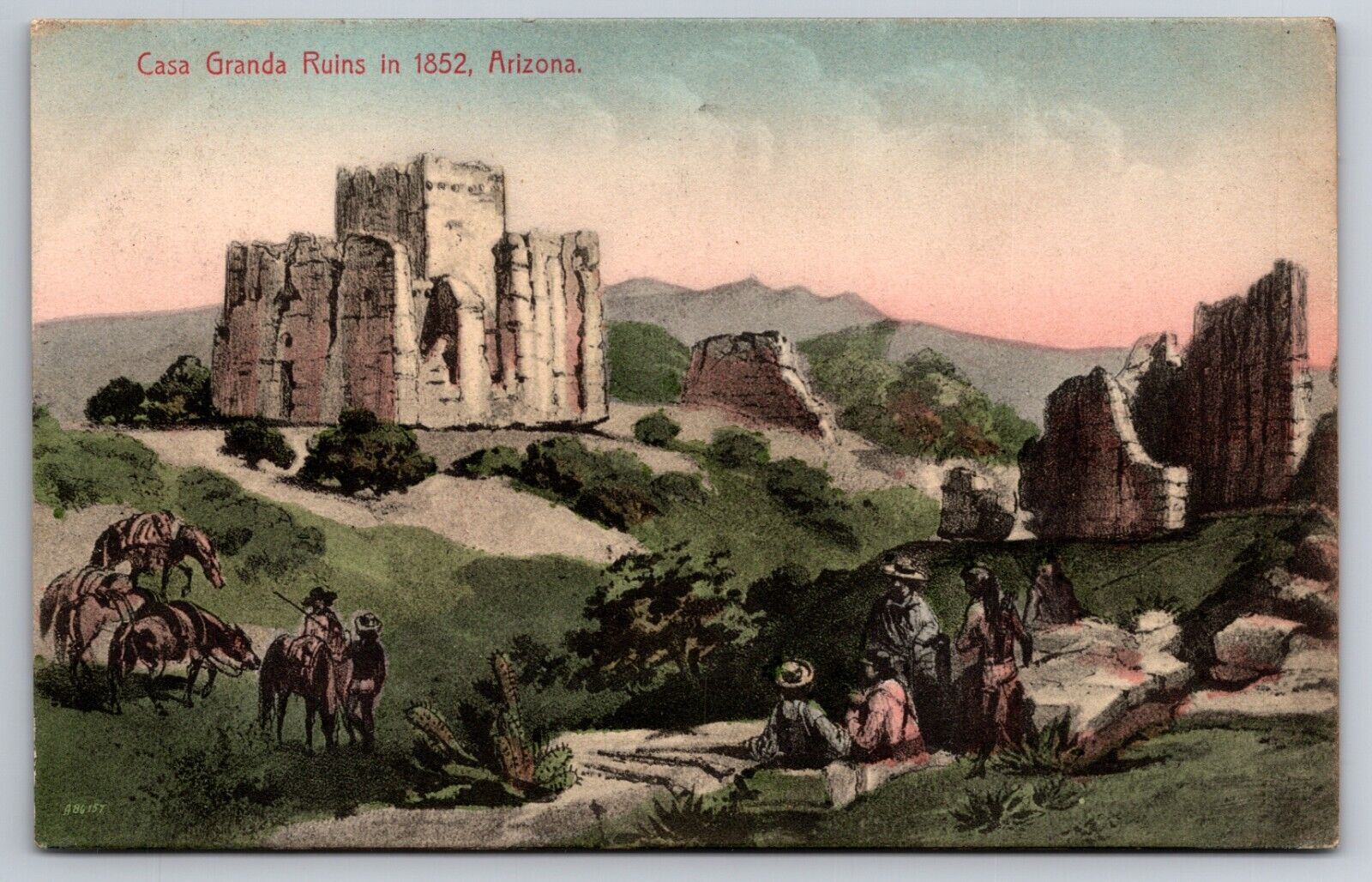 Casa Grande Ruins in 1852 Arizona Coolidge Albertype Co. c1913 Postcard