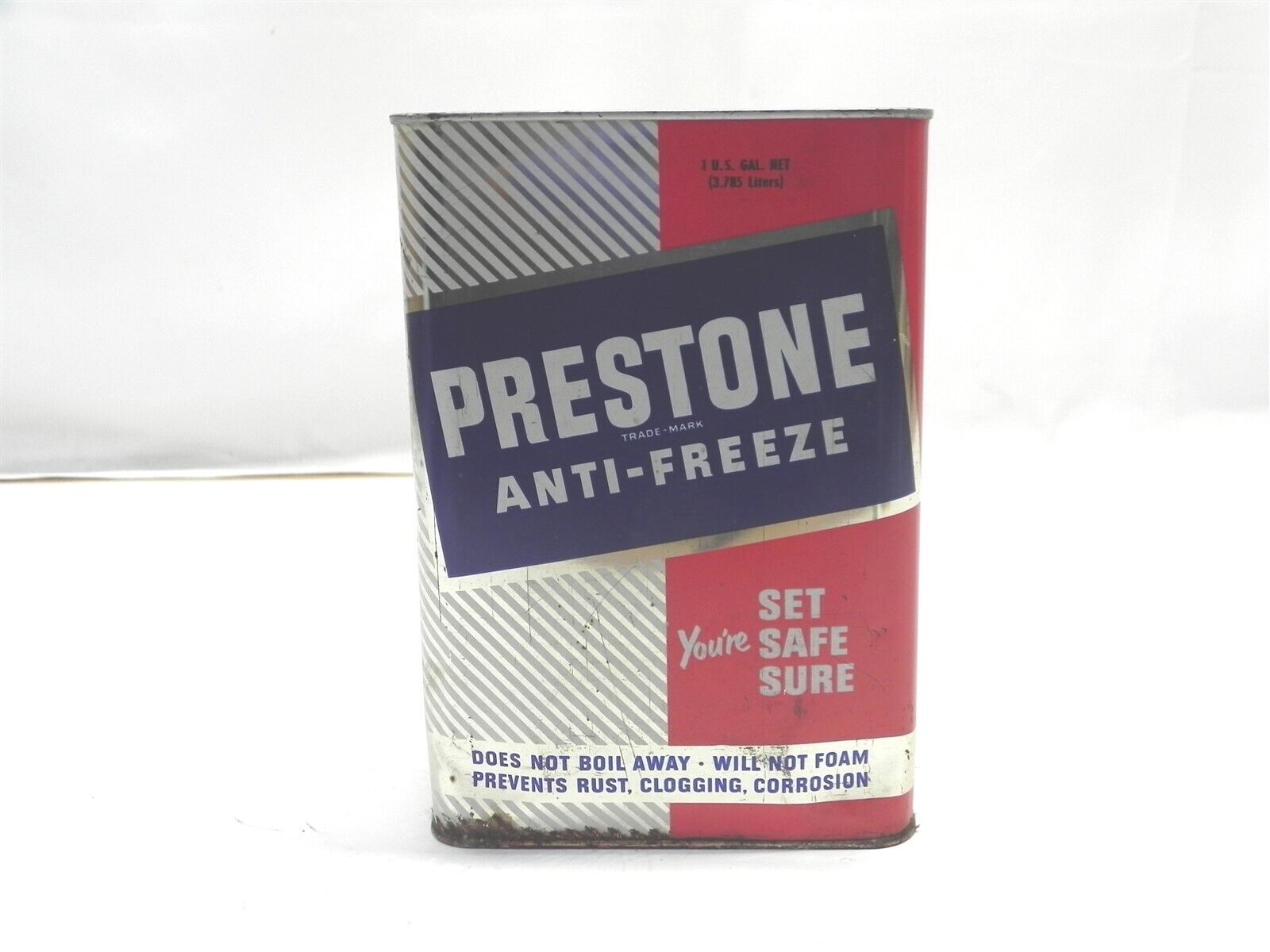 VINTAGE EVEREADY PRESTONE ANTI-FREEZE 1 US GALLON CAN *SEALED FULL* PRE-OWNED 