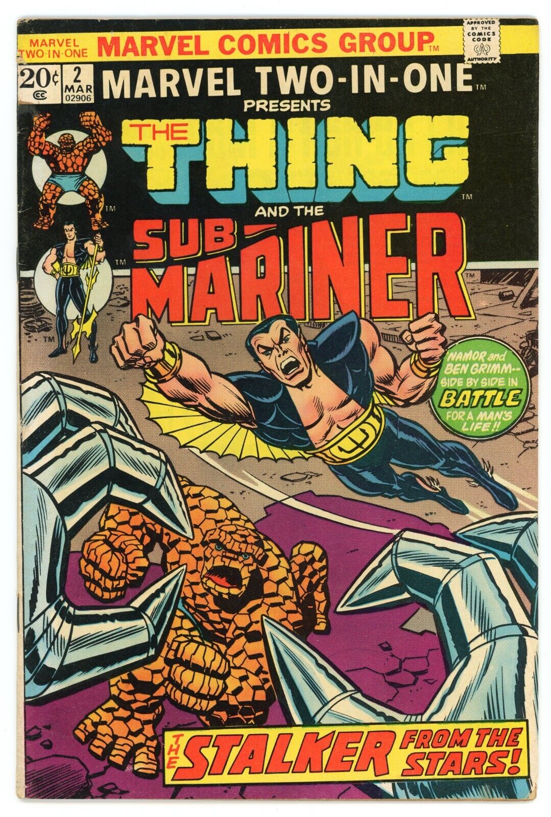 Marvel Two-in-One #2 The Thing and the Sub-Mariner Marvel Comics 1973