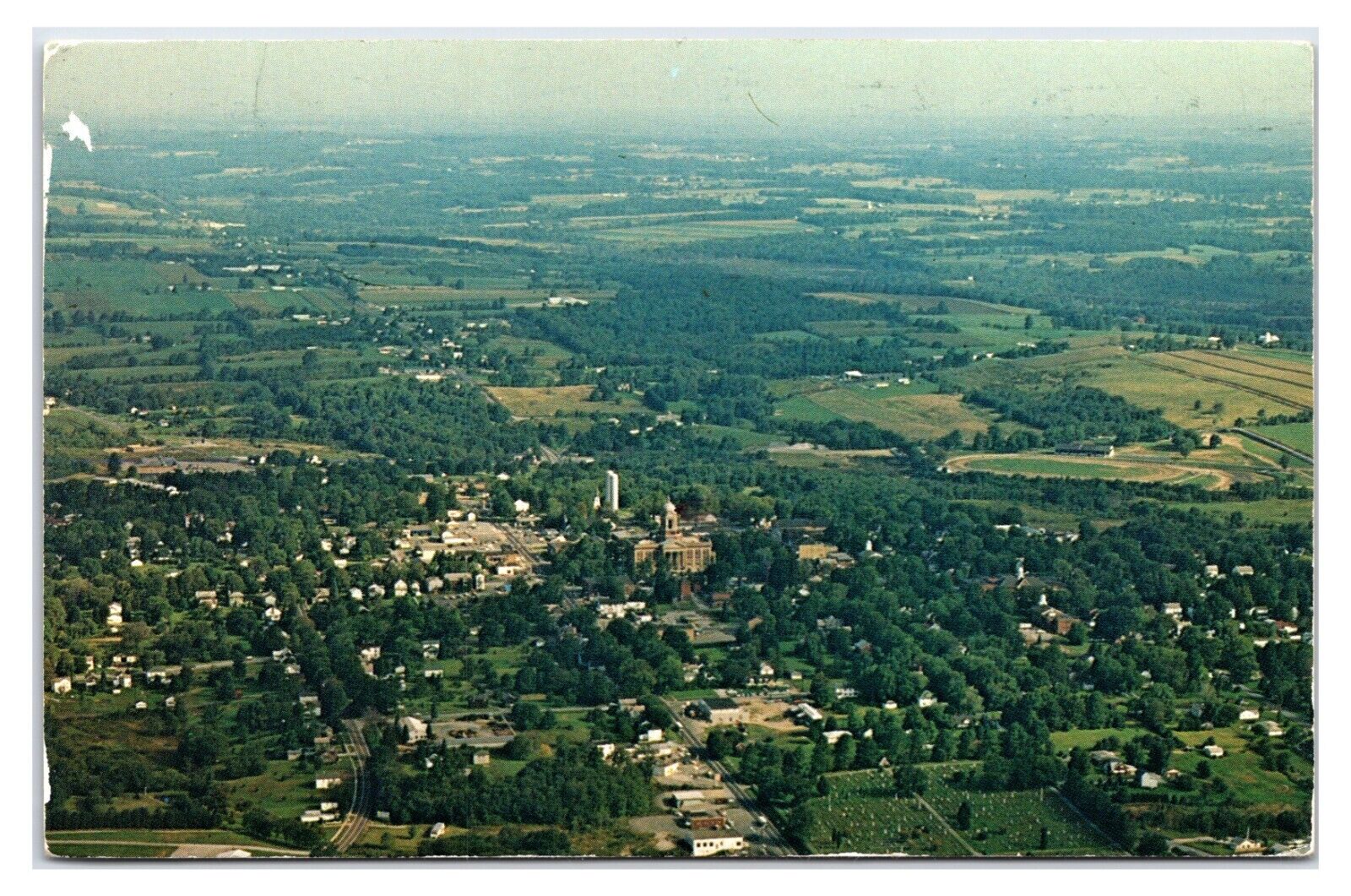 VTG 1990s - Aerial View of Mercer, Pennsylvania Postcard (Posted 1999)