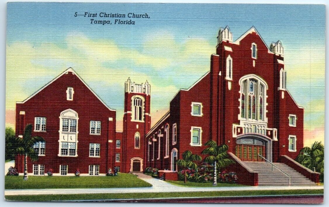 Postcard - First Christian Church, Tampa, Florida, USA