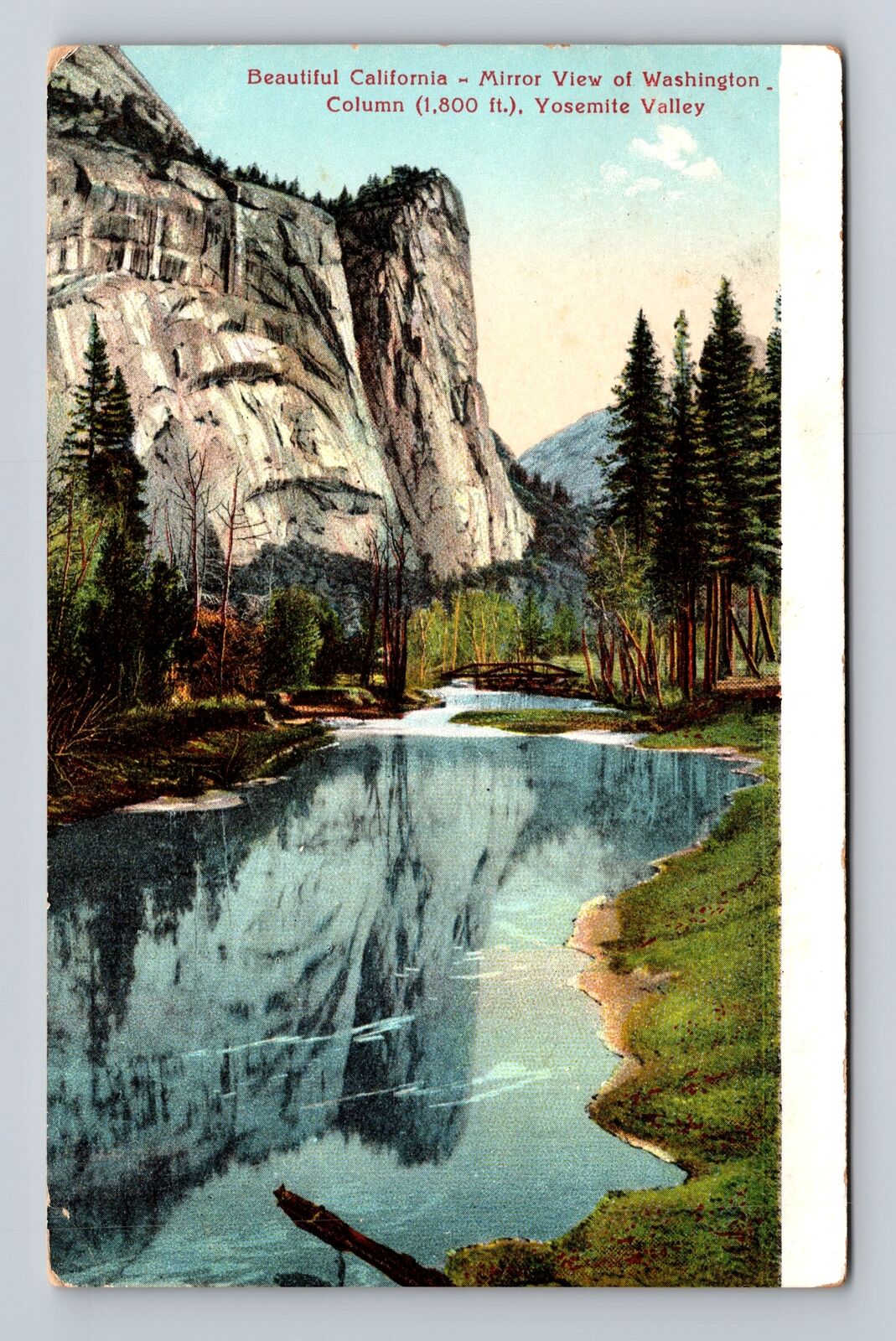 CA-California, Mirror View Of Washington Yosemite Valley Vintage c1908 Postcard