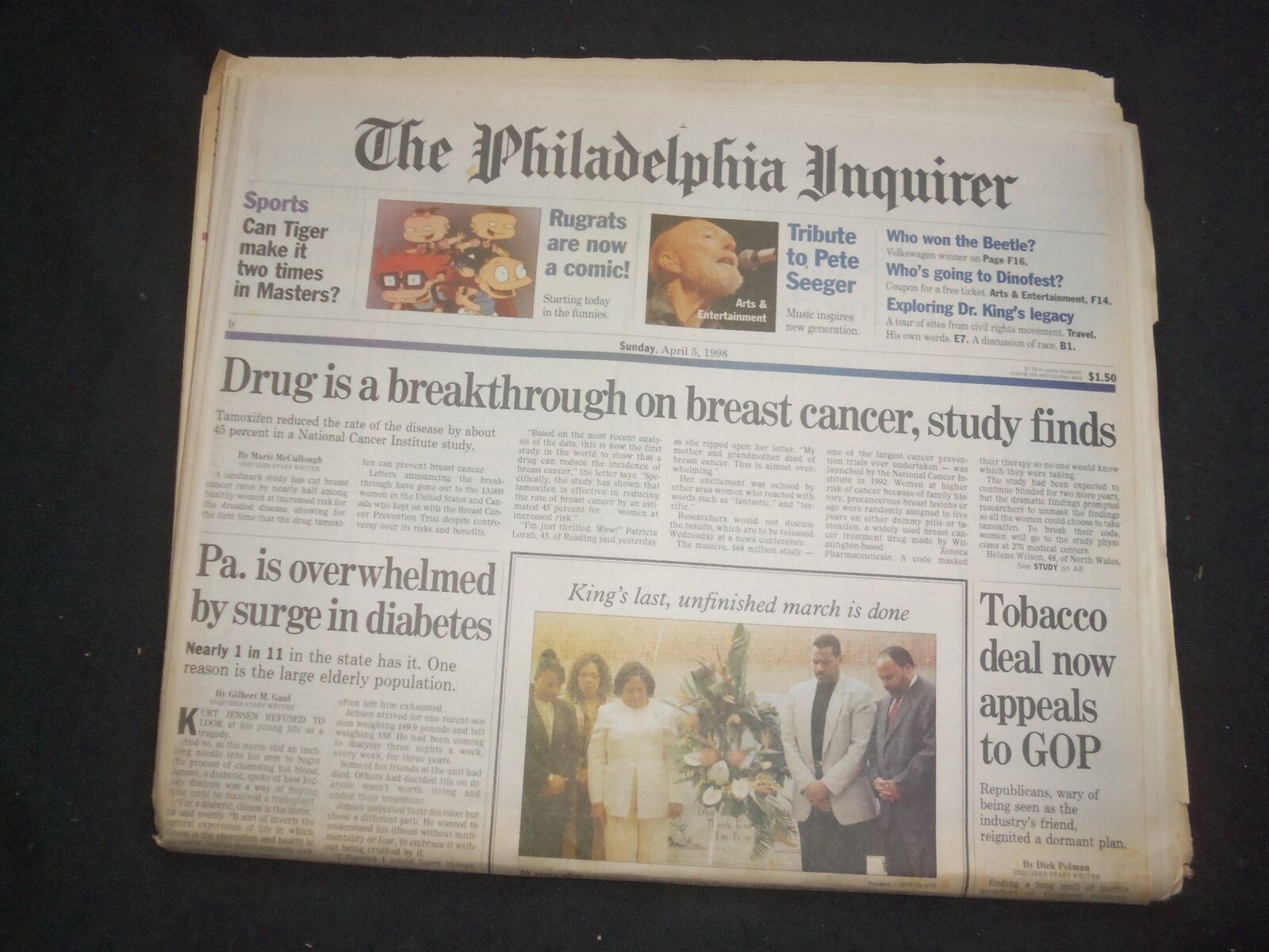 1998 APRIL 5 PHILADELPHIA INQUIRER - BREAST CANCER DRUG IS BREAKTHROUGH- NP 7456