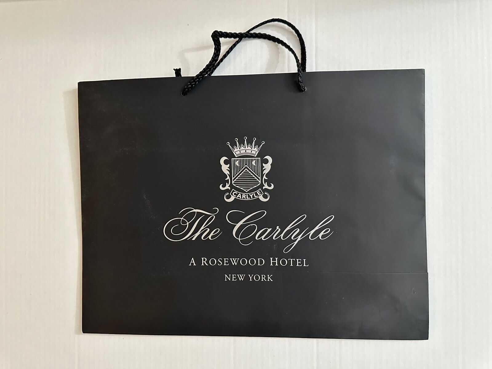 The Carlyle Hotel New York Shopping/Gift Bag Black 13x17 NEW