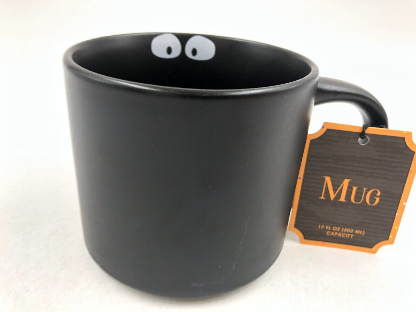 Global Design Ceramic 17oz Matte Black Spooky Eyes Coffee Mug BB01B11016